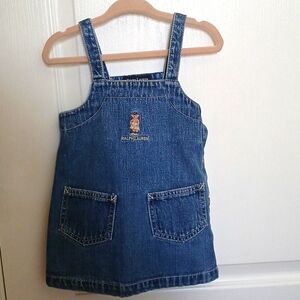 Polo Ralph Lauren Bear Jean Jumper Dress Size 6-12 months